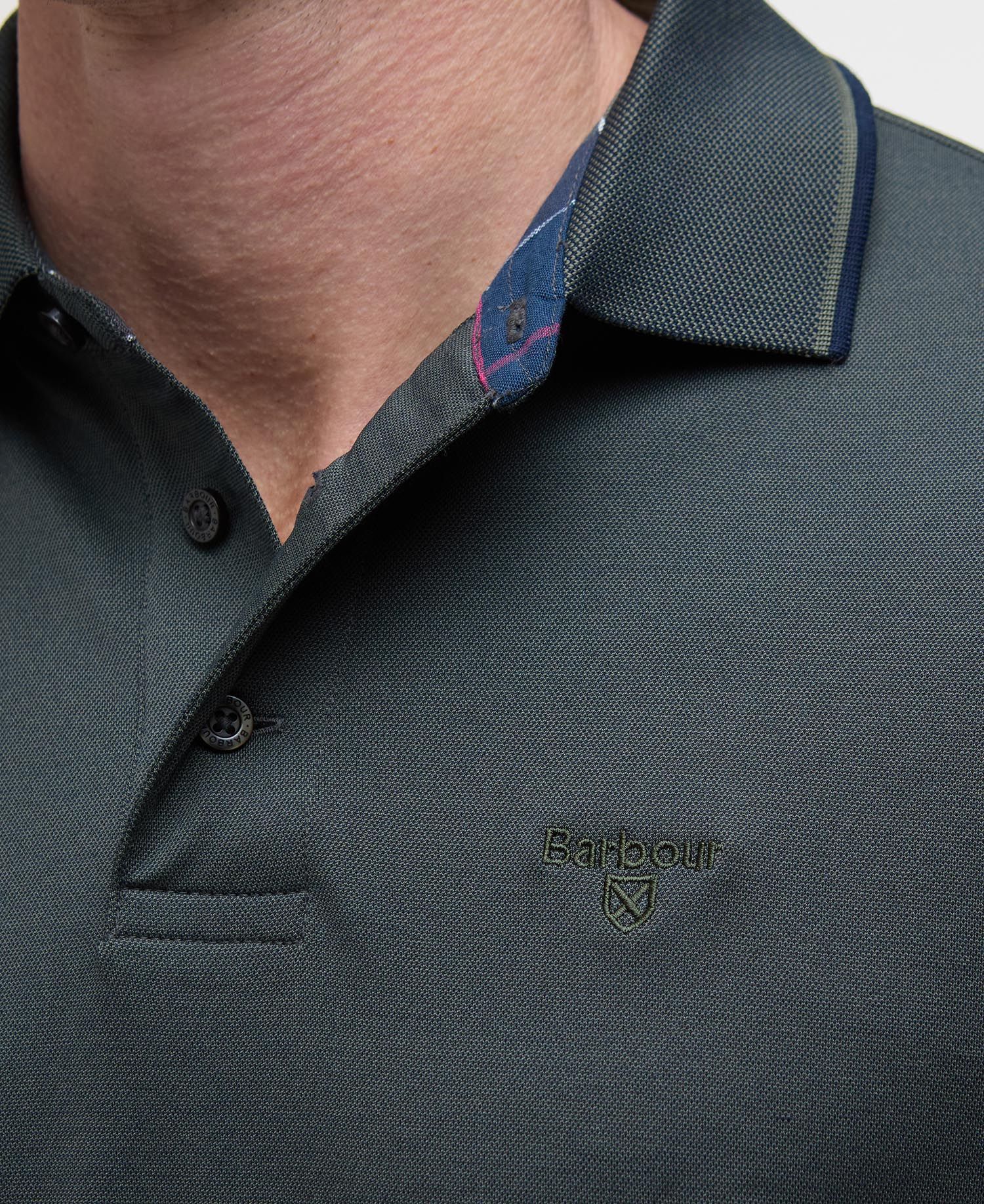 Barbour Heydon Short-Sleeved Polo Shirt in Olive