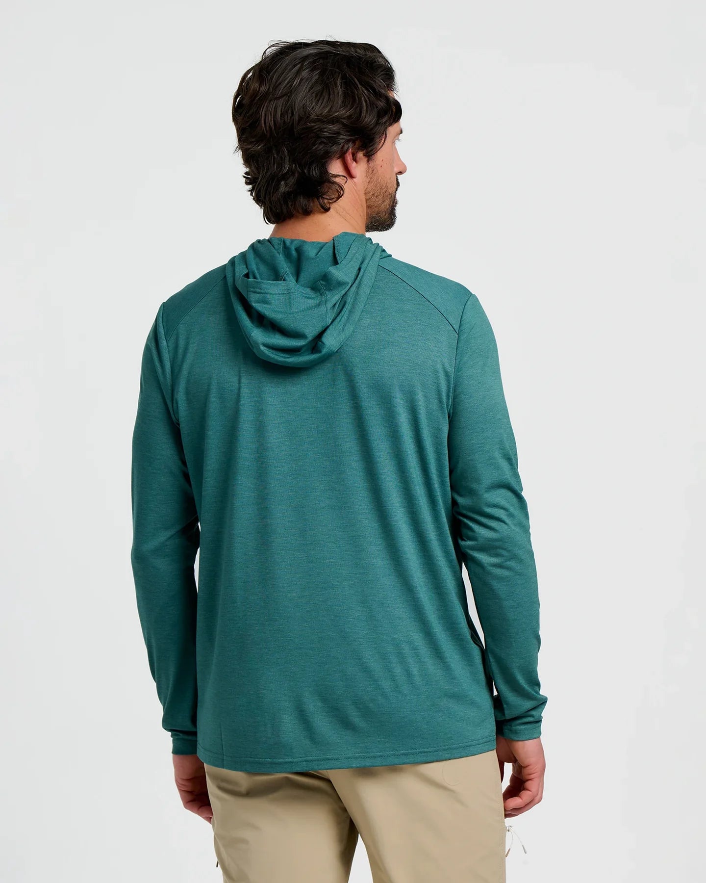 Free Fly Men's Bamboo Shade Hoodie in Heather Sea Pine