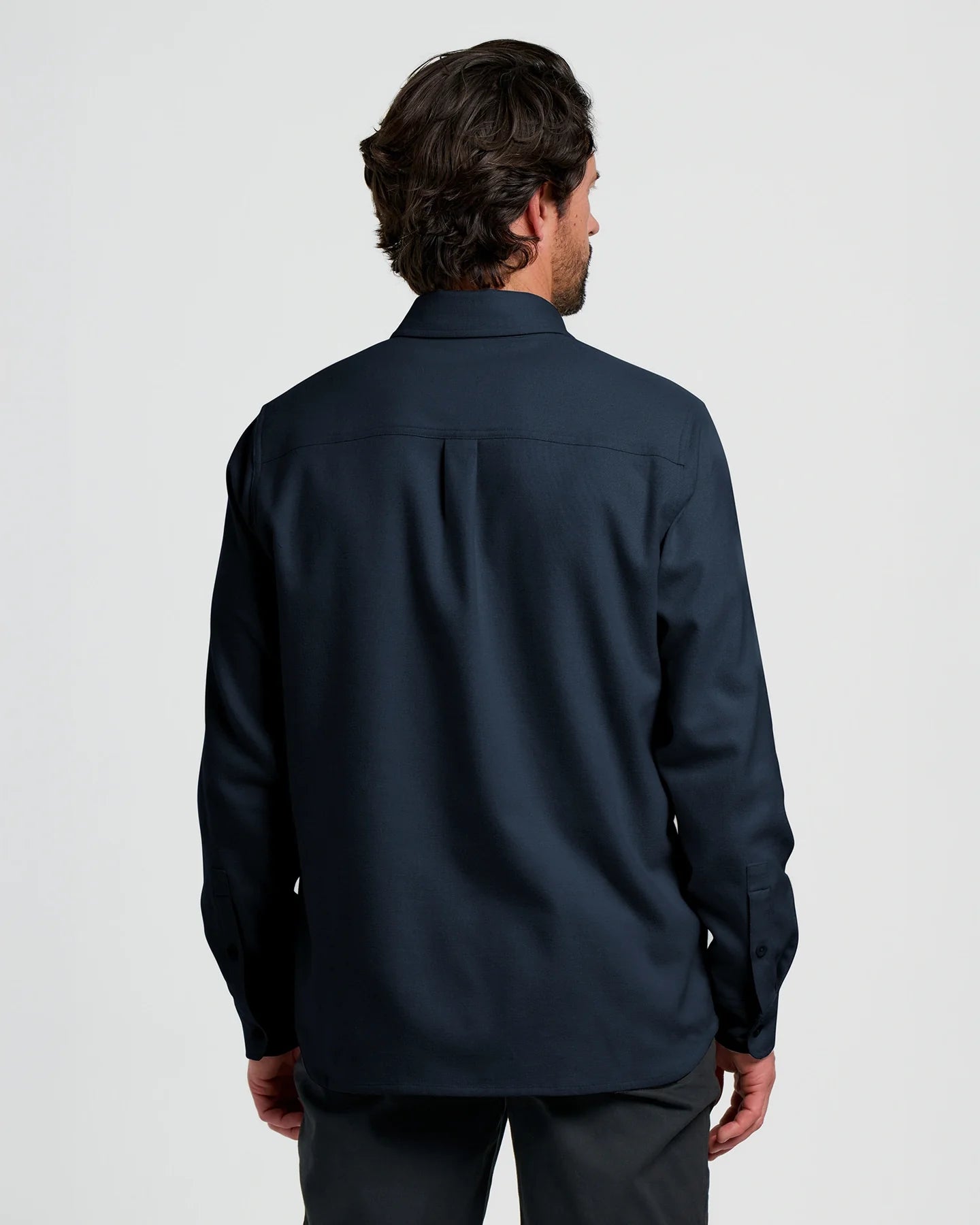 Free Fly Men's Seawool Flannel Shirt in Deep Navy