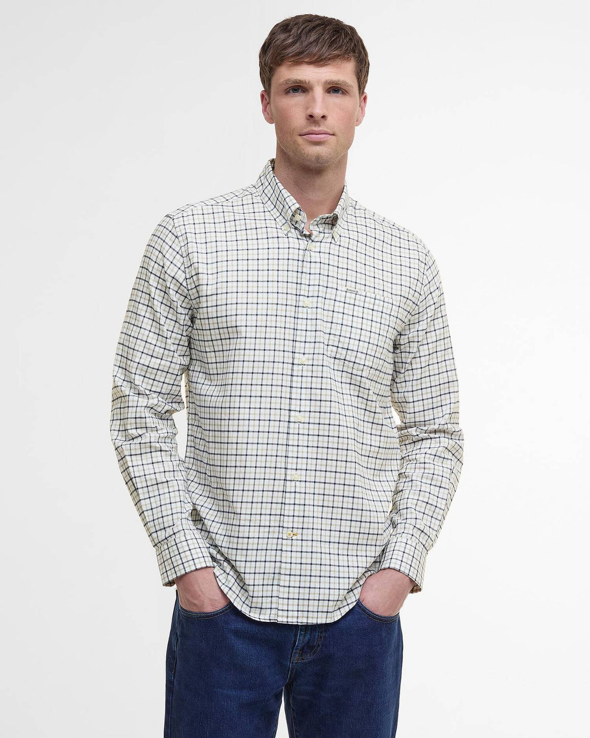 Barbour Preston Regular Long-Sleeved Shirt in Olive