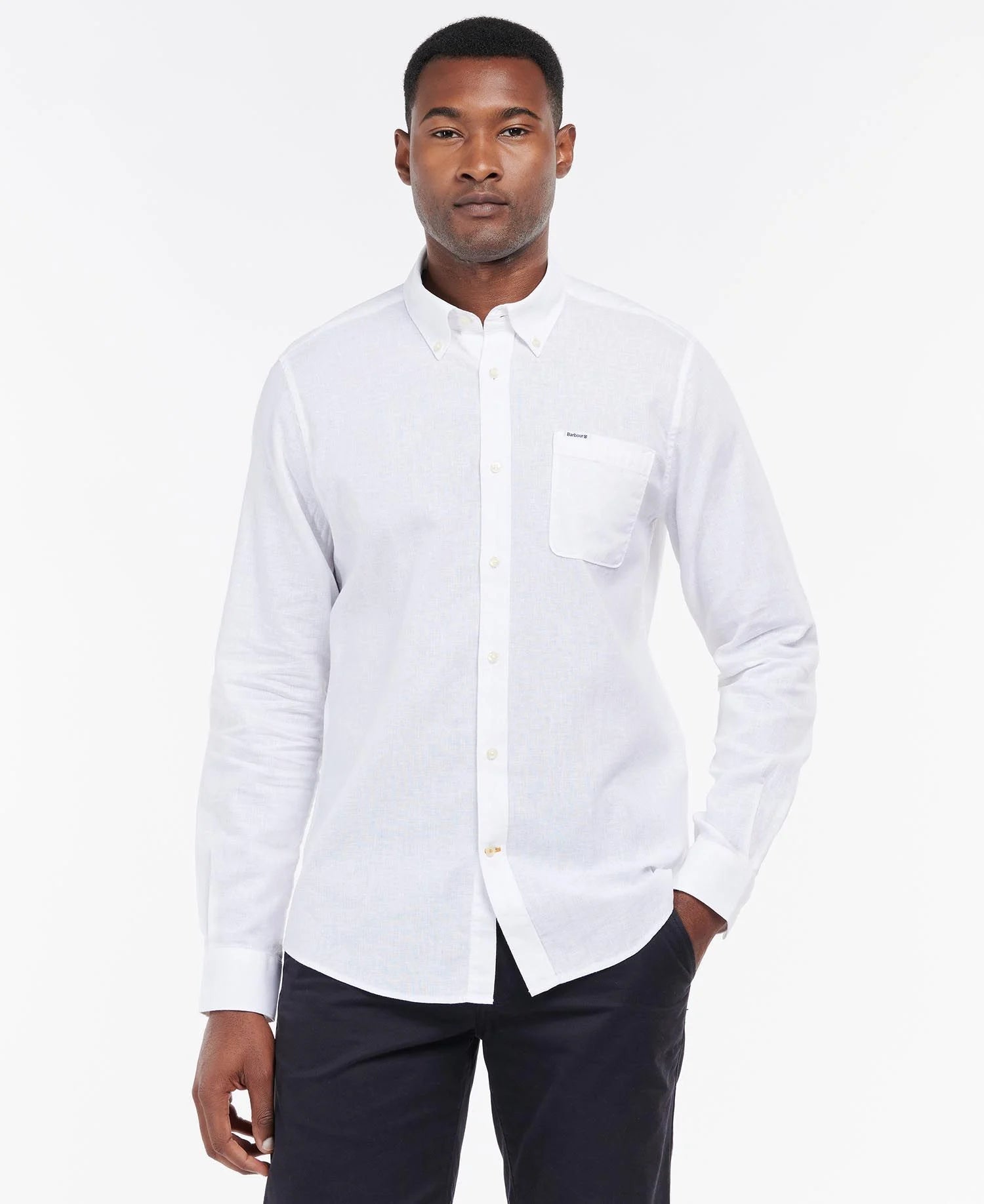 Barbour Nelson Tailored Long-Sleeved Shirt in White