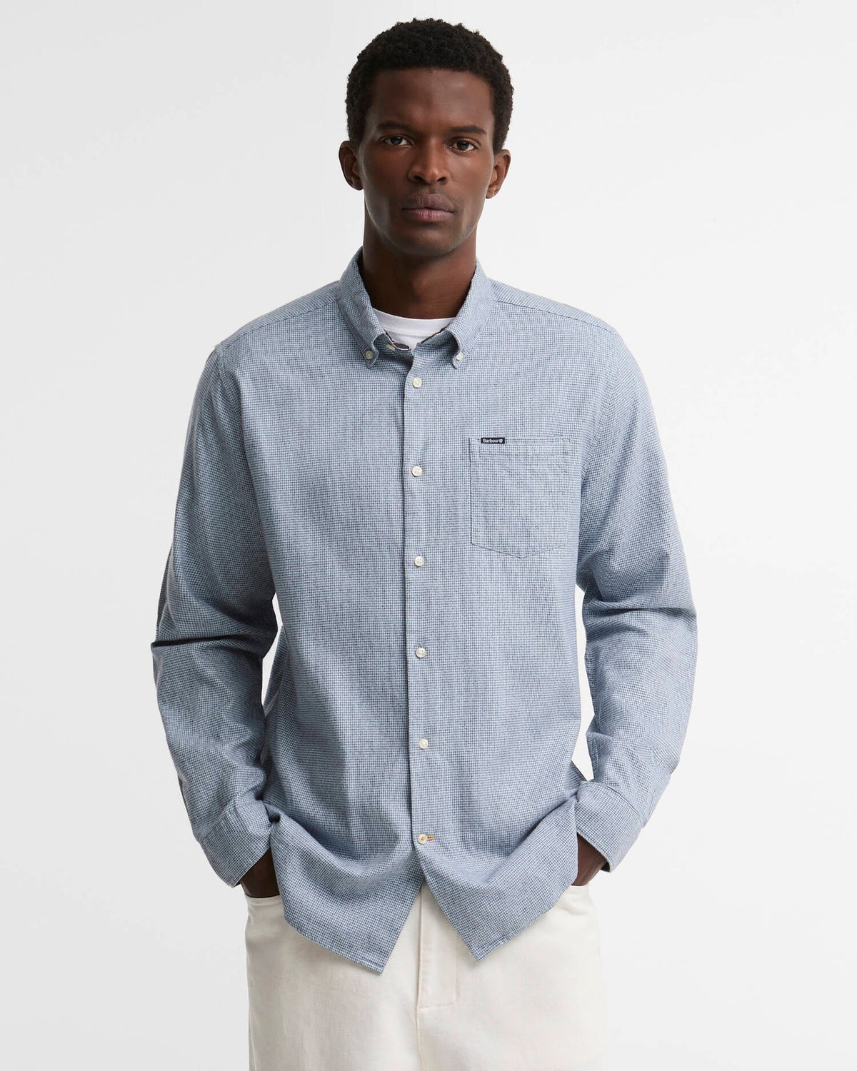 Barbour Turner Tailored Long-Sleeved Shirt in Blue