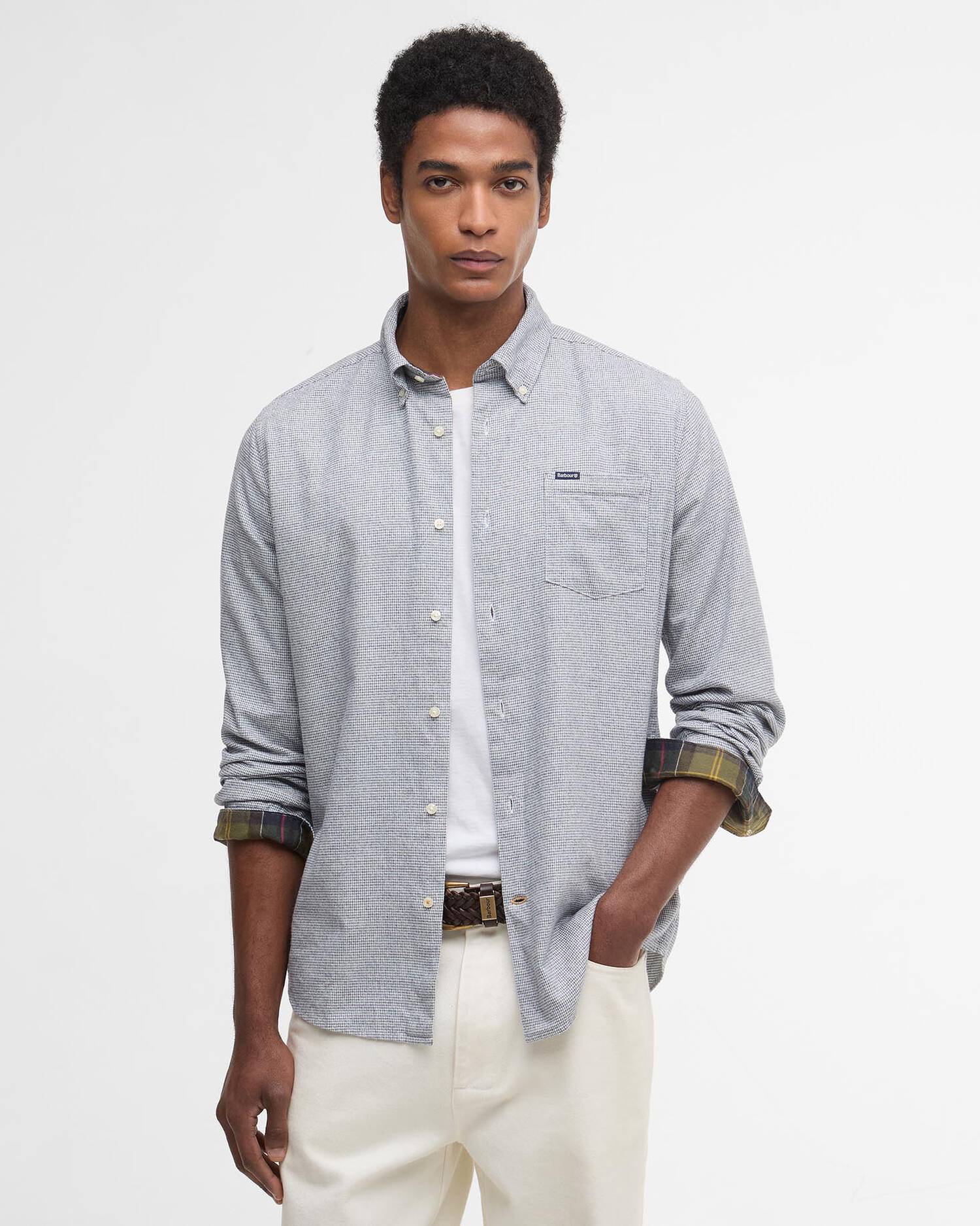 Barbour Turner Tailored Long-Sleeved Shirt in Navy