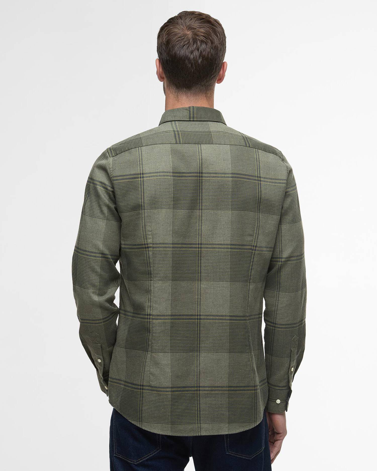 Barbour Heaney Checked Tailored Shirt in Olive