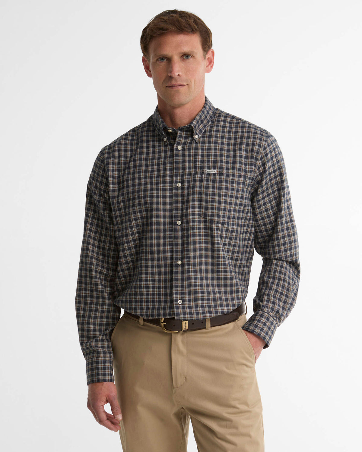 Barbour Cliff Regular-Fit Long-Sleeved Shirt in Navy