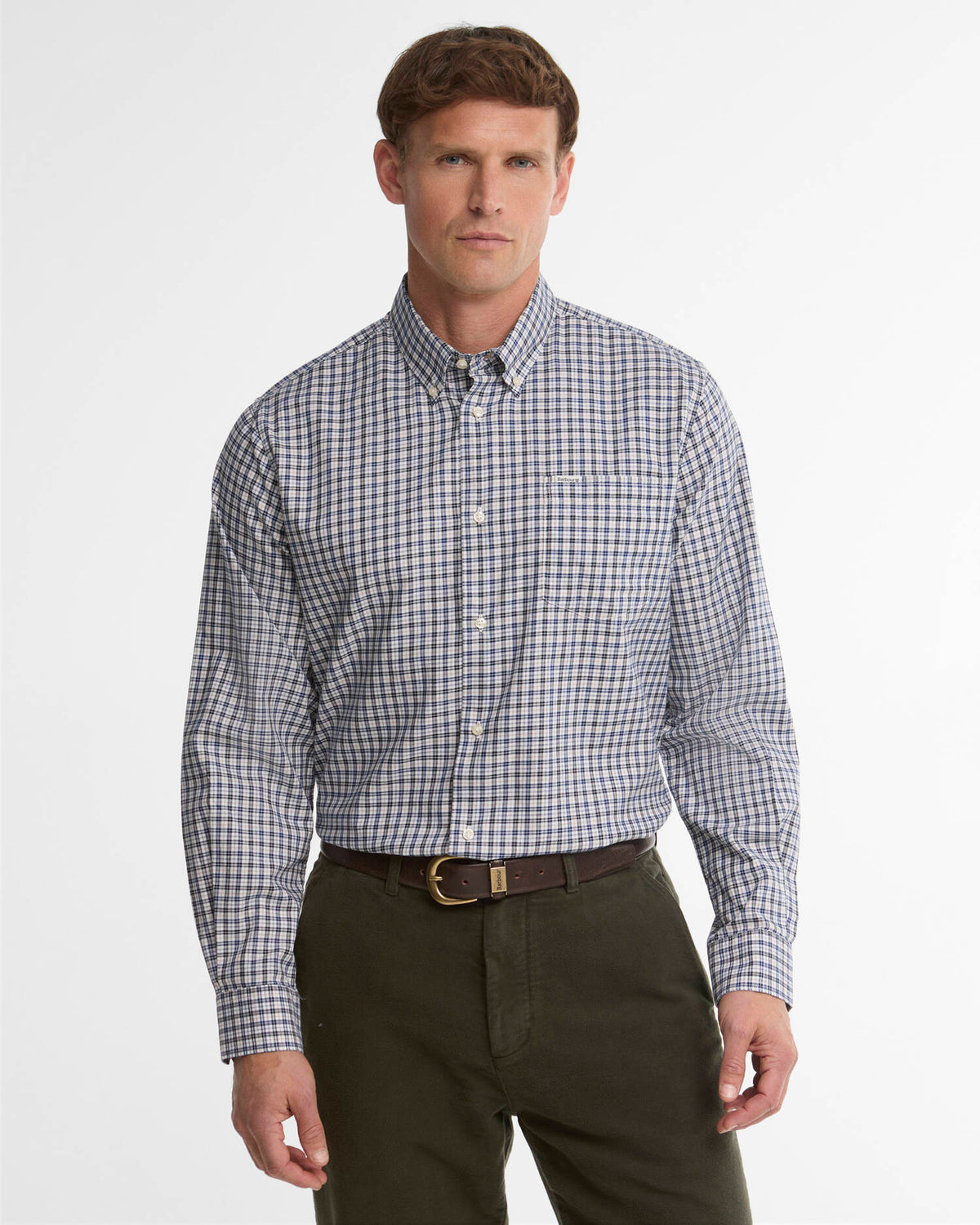 Barbour William Regular-Fit Long-Sleeved Shirt in Navy