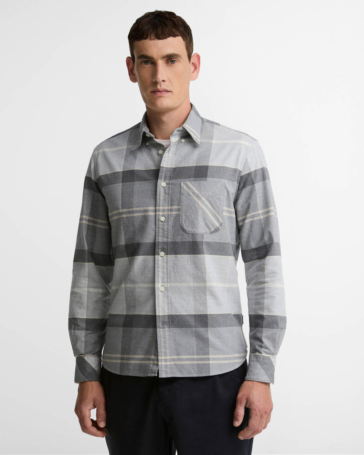 Barbour Mineral Tartan Dunoon Authentic-Fit Shirt in Ice Granite