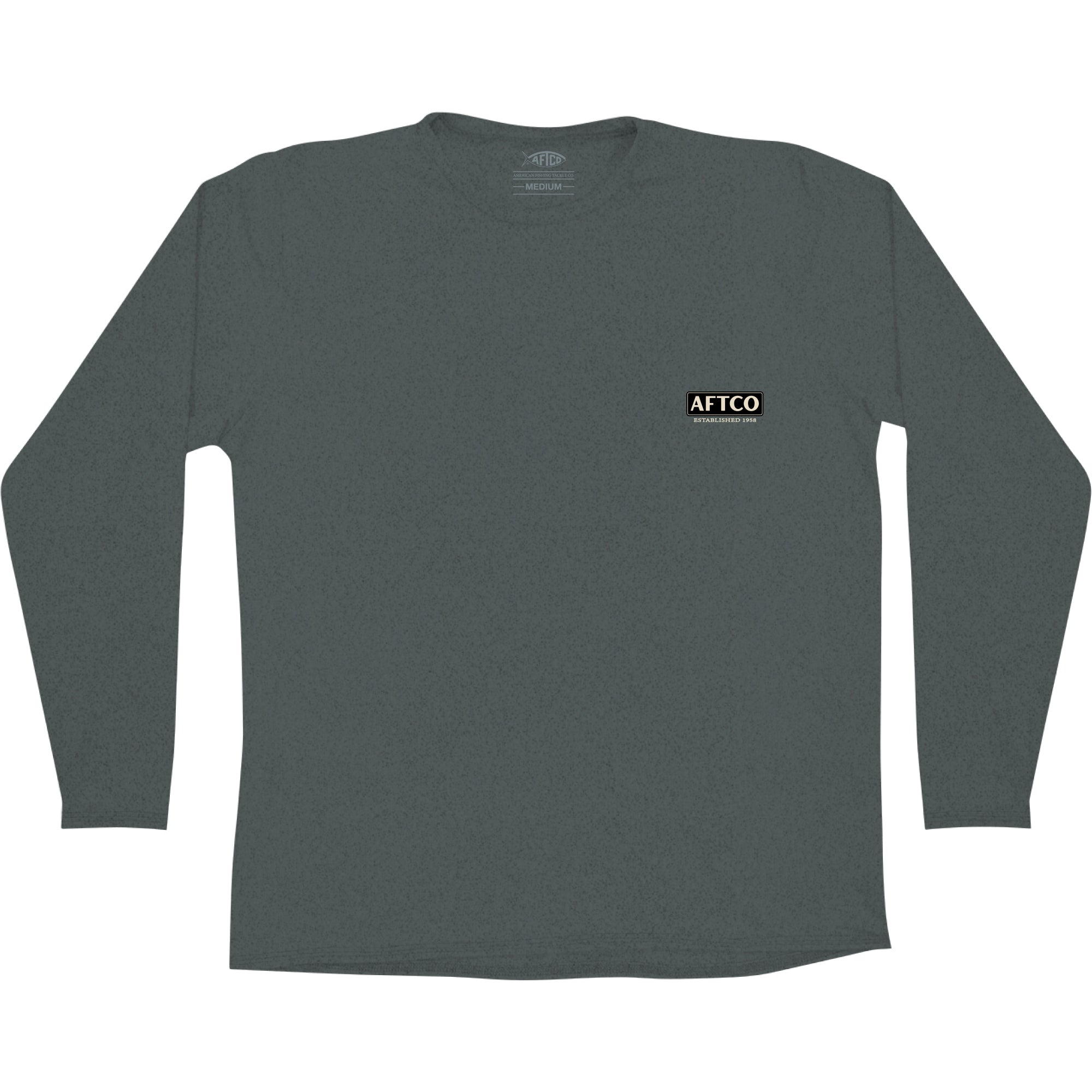 Aftco On The Road Long Sleeve Tee in Charcoal Heather