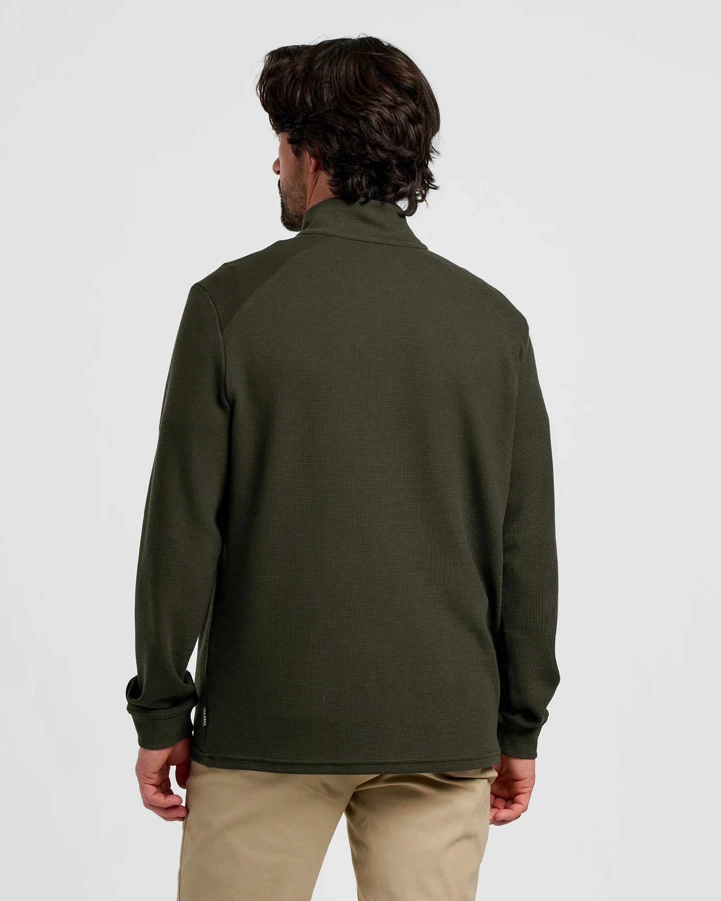 Free Fly Men's Waffle Quarter Zip in Dark Forest