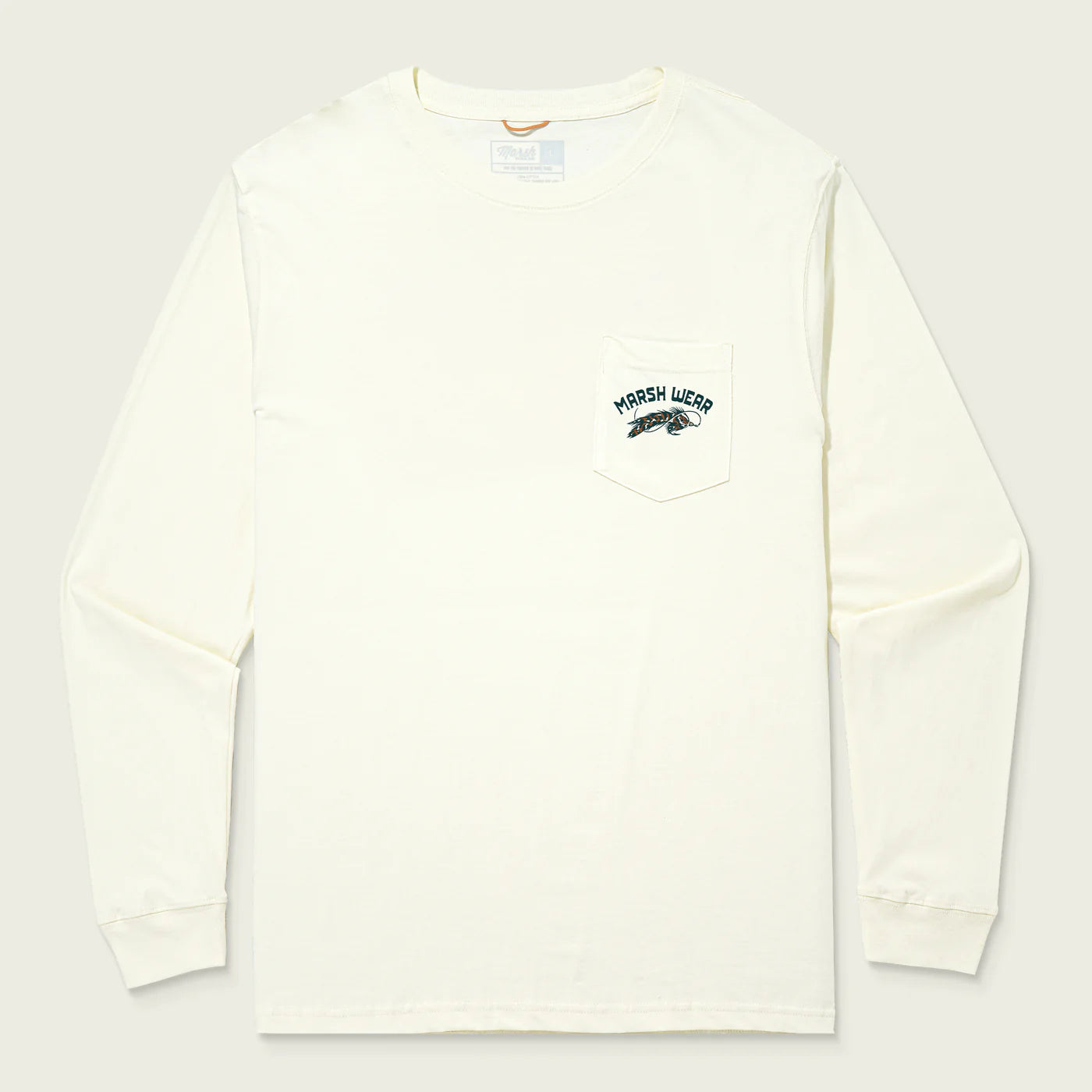 Marsh Feathers Long Sleeve Tee in Vintage White