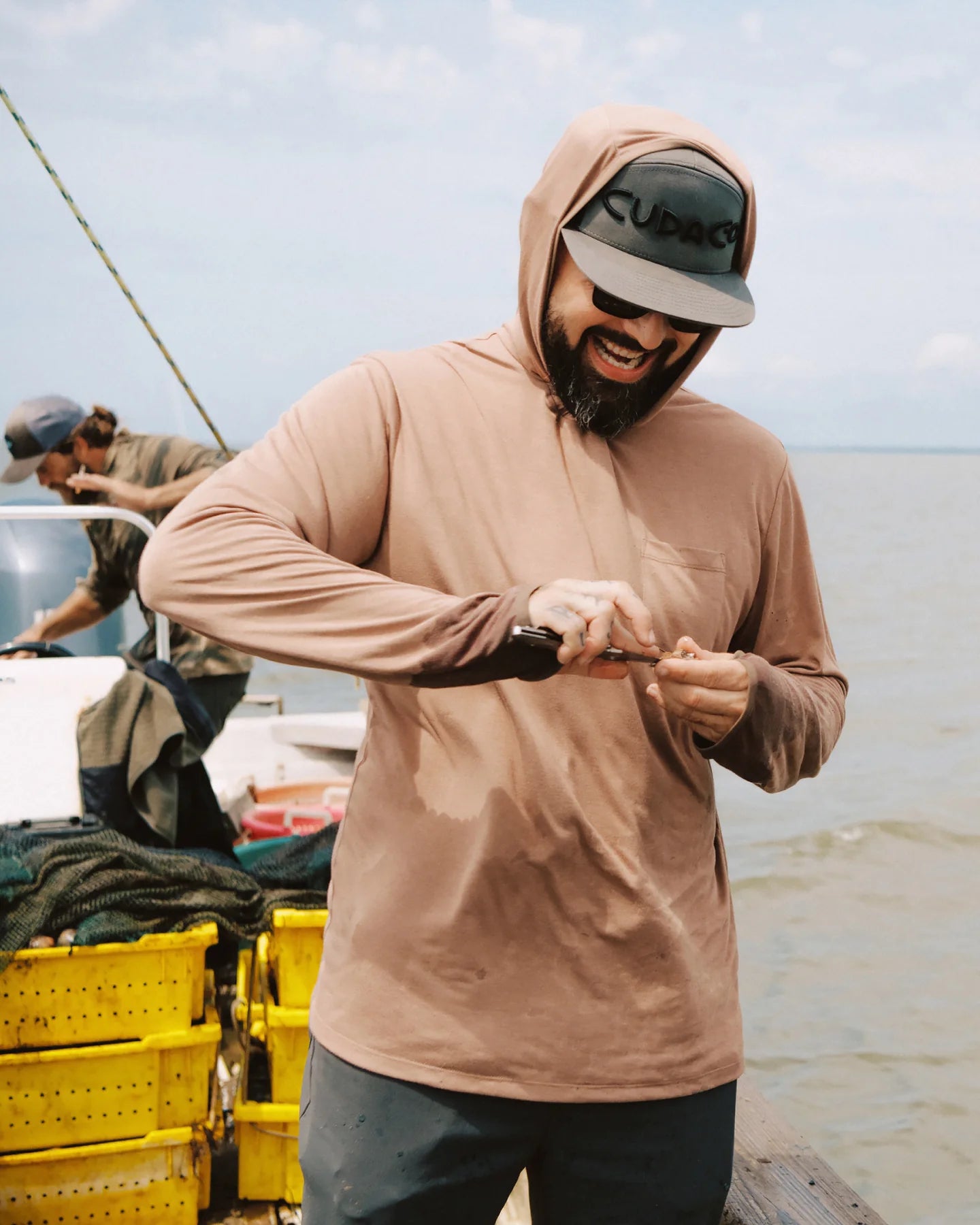 Free Fly Men's Bamboo Lightweight Hoodie in Nutmeg