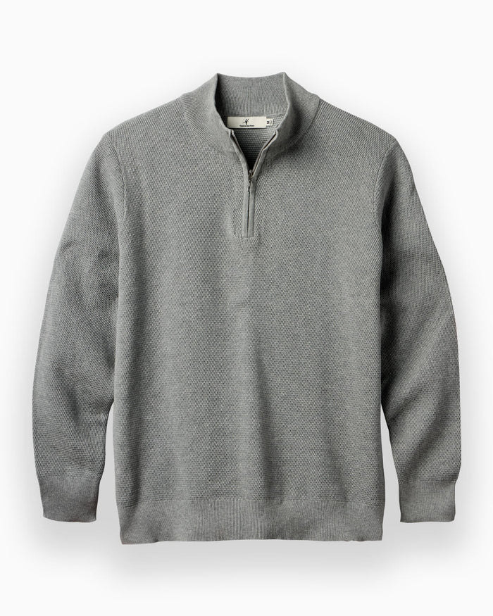 Toes On The Nose Easton | Quarter Zip Sweater in Heather Grey