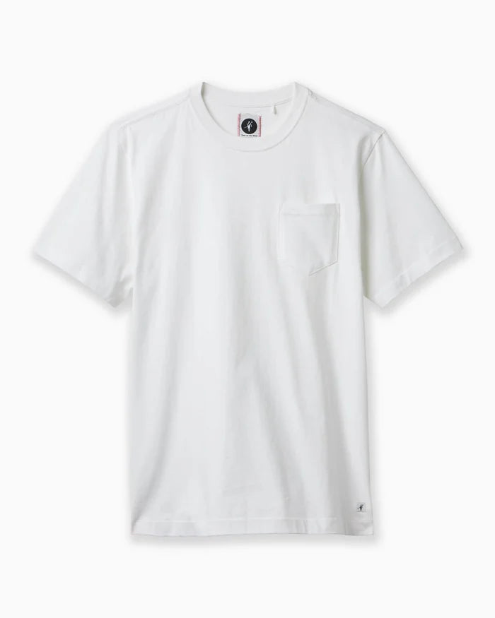 Toes On The Nose The Classic | Garment Dyed Pocket T-Shirt in White