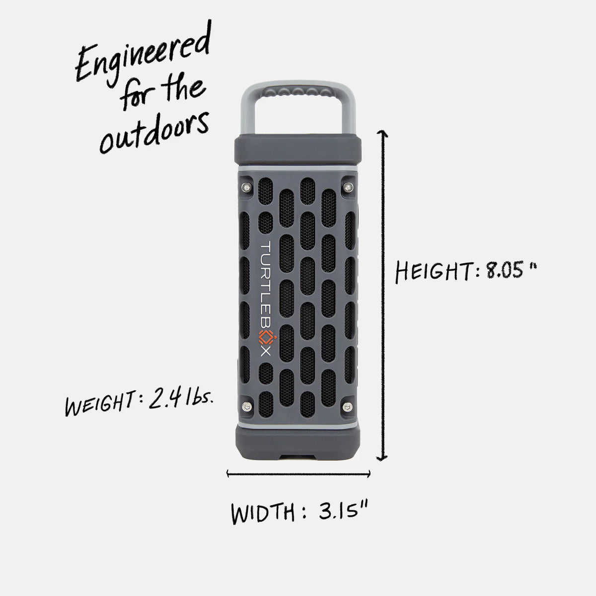 Turtlebox Outdoor Bluetooth Waterproof Ranger Speaker in Gray