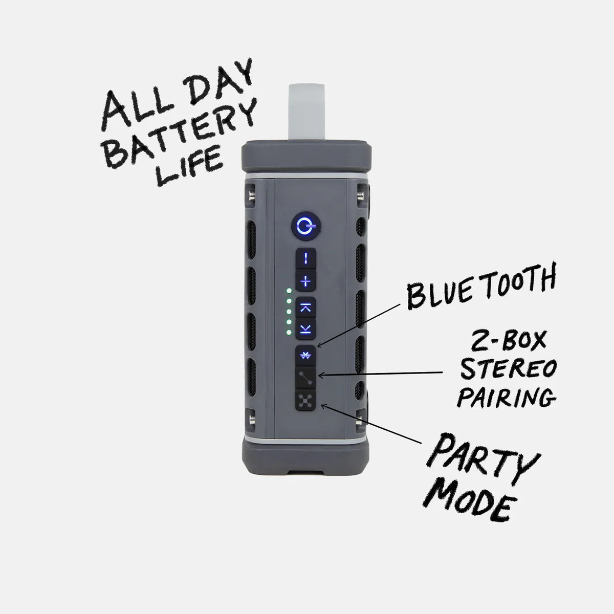 Turtlebox Outdoor Bluetooth Waterproof Ranger Speaker in Gray