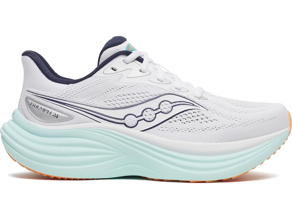 Women's Saucony Triumph 24 Running Shoe in White Spa