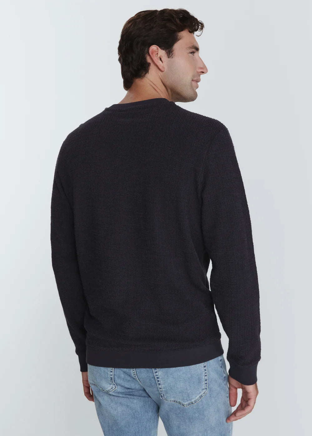7DIAMONDS Monterey Oversized Textured Sweatshirt in Navy