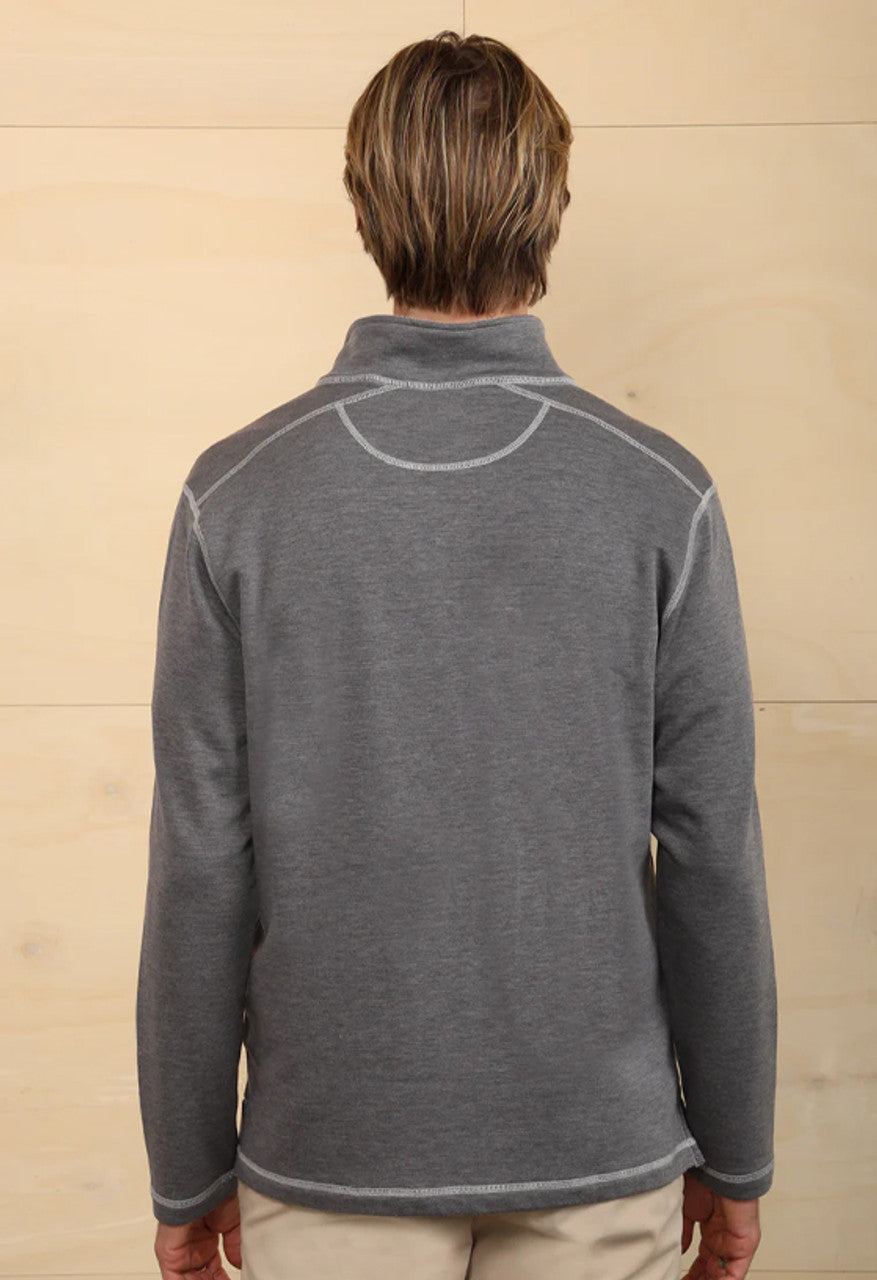 True Grit Sea Ranch Fleece 1/4 Zip Pullover in Charcoal