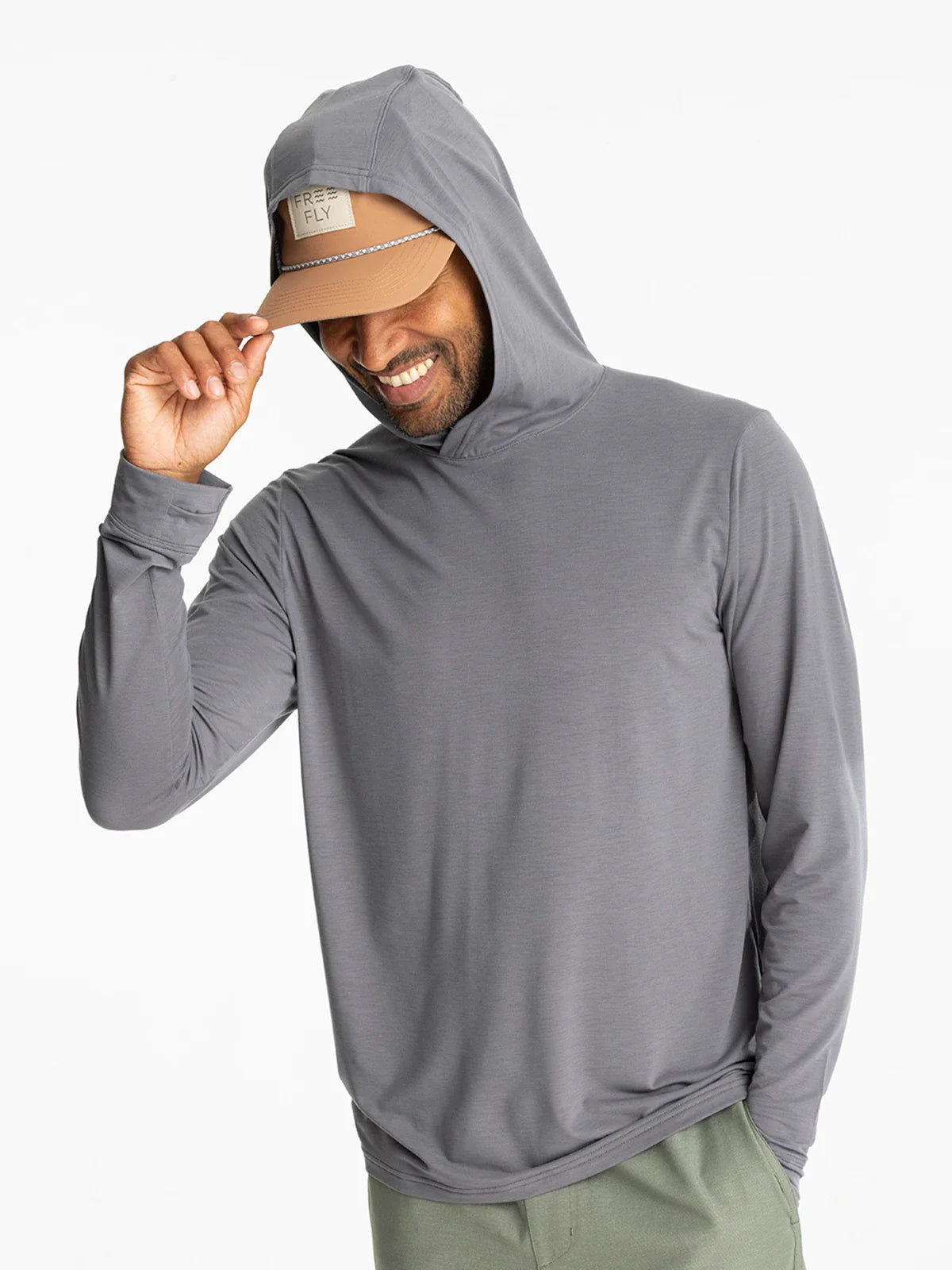 Free Fly Men's Elevate Lightweight Hoodie in Smoke