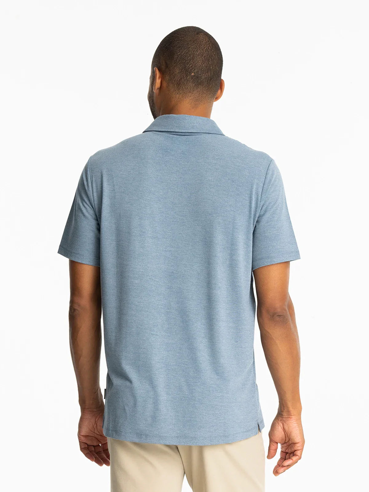Free Fly Men's Bamboo Flex Polo II in Heather Deepwater