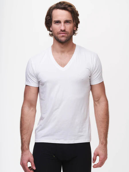 Tasc Performance Men's BamBare V-Neck Undershirt in White