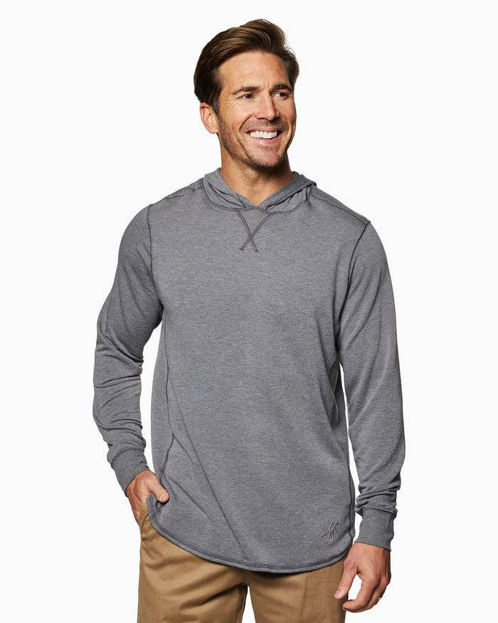 Toes On The Nose Schooner Long Sleeve Hoodie in Dark Heather Grey