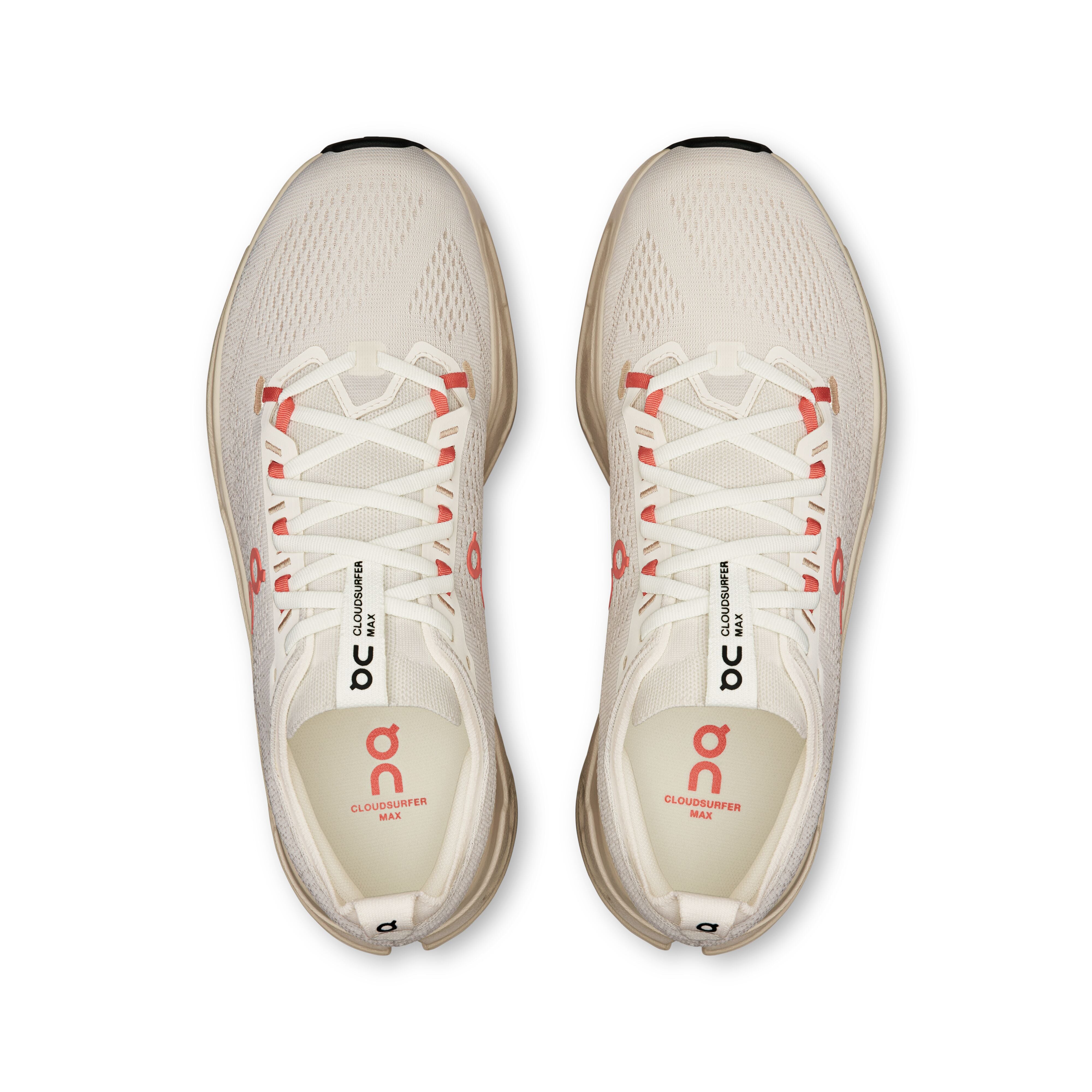 Women's On Cloudsurfer Max Running Shoe in Ivory | Salmon