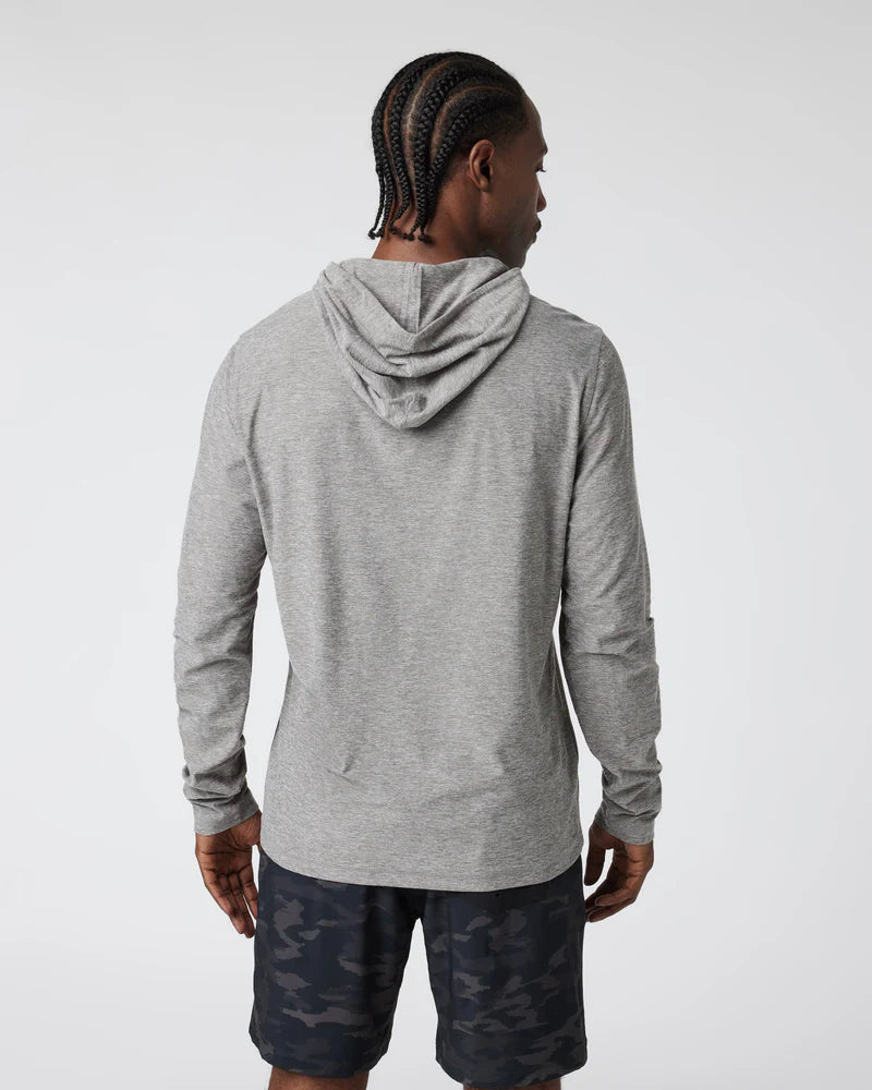 vuori Men's Strato Tech Hoodie in Heather Grey
