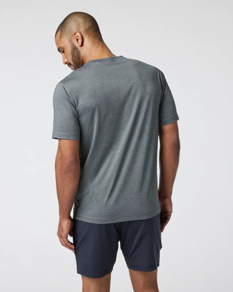vuori Men's Tradewind Performance Tee 2.0 in Heather Grey