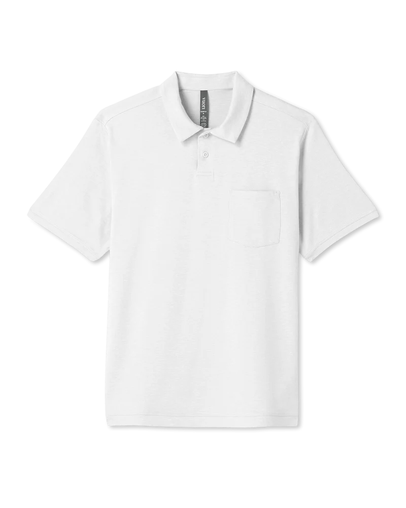 vuori Men's Short Sleeve Ponto Performance Polo in White
