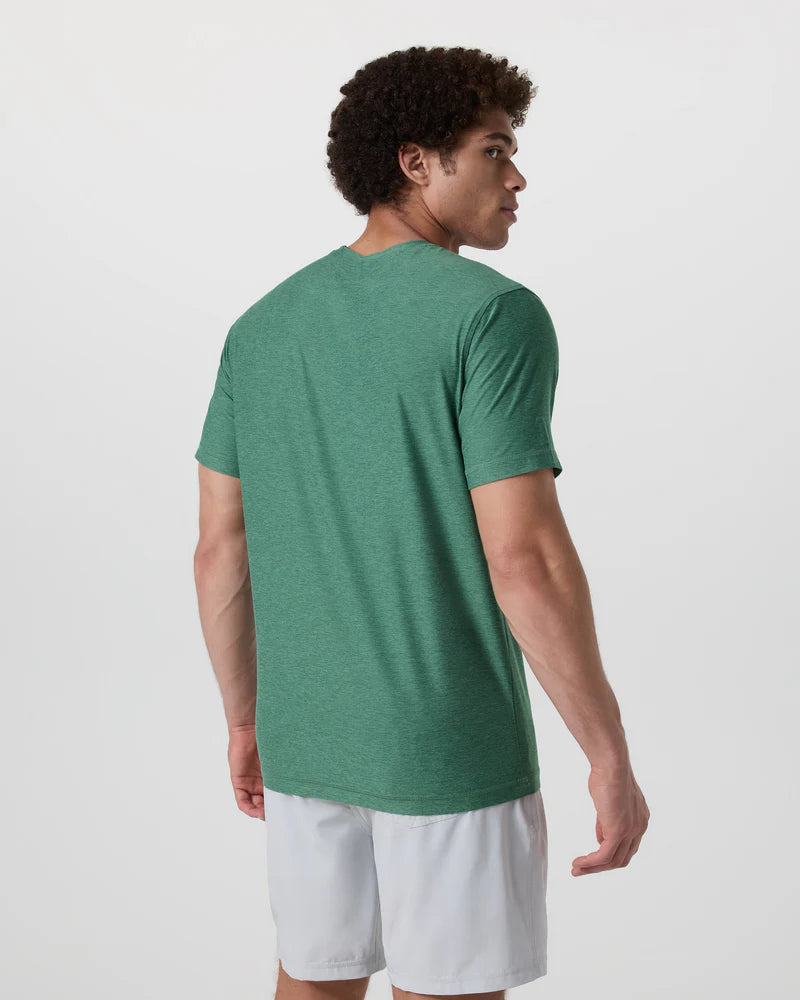 vuori Men's Strato Tech Tee in Hedge Green Heather
