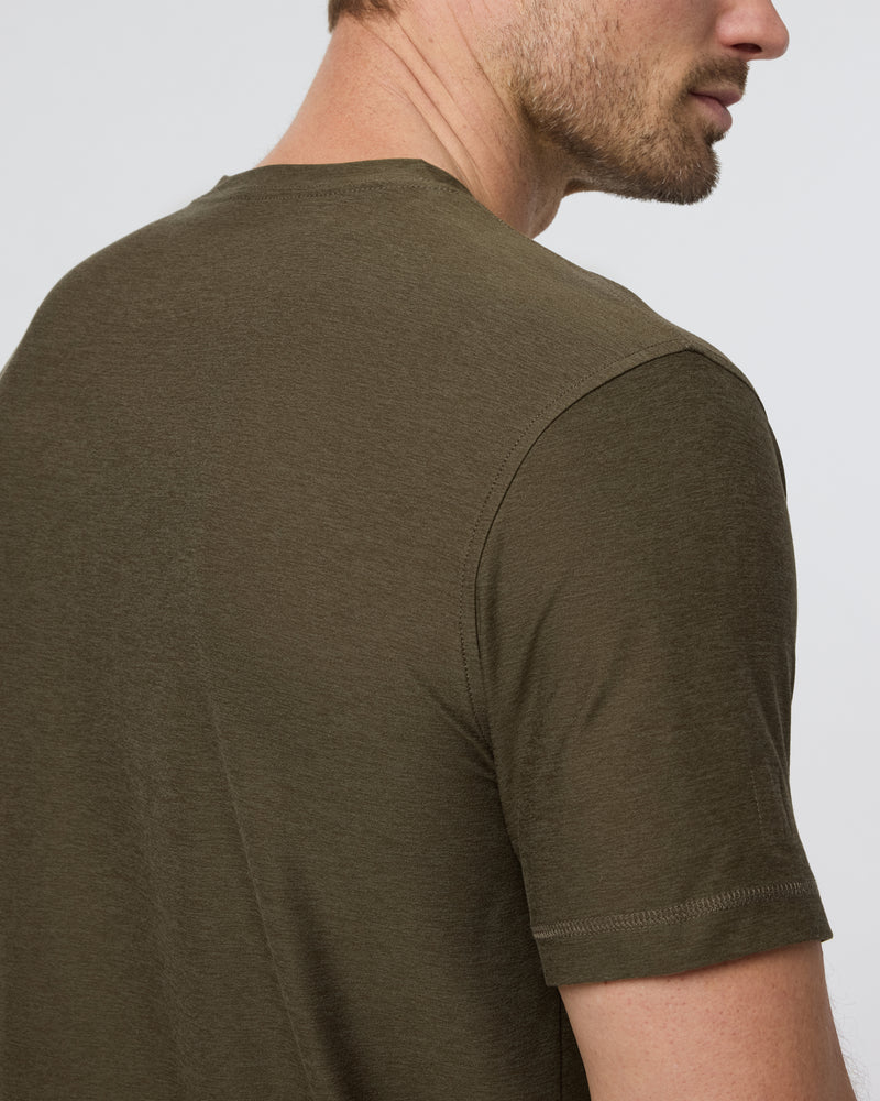 vuori Men's Strato Tech Tee in  Moss Green Heather