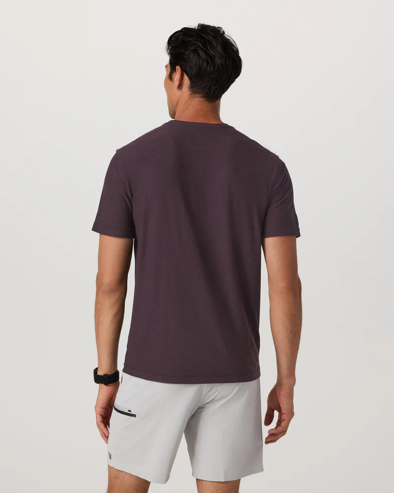 vuori Men's Strato Tech Tee in Raisin Heather