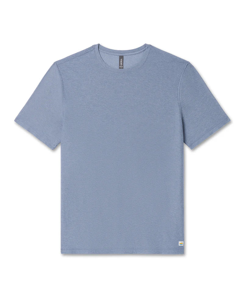 vuori Men's Strato Tech Tee in Chambray Heather