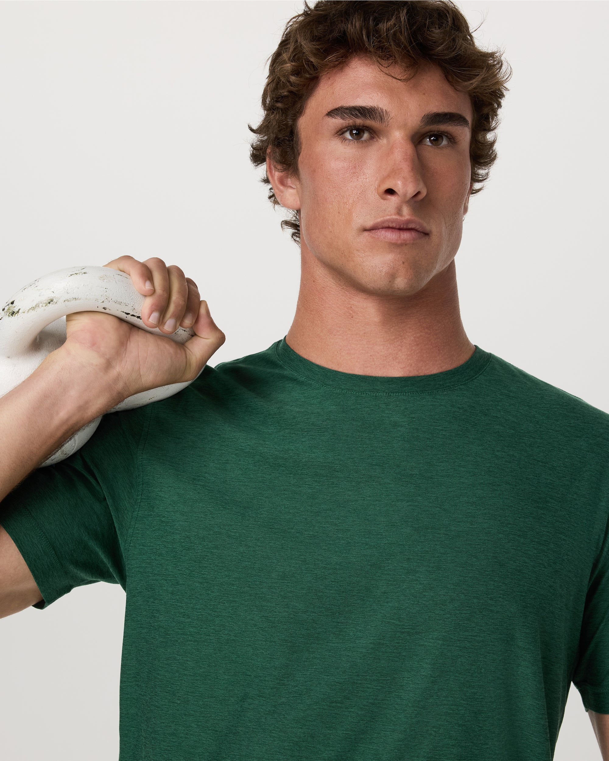 vuori Men's Strato Tech Tee in Viridian Heather