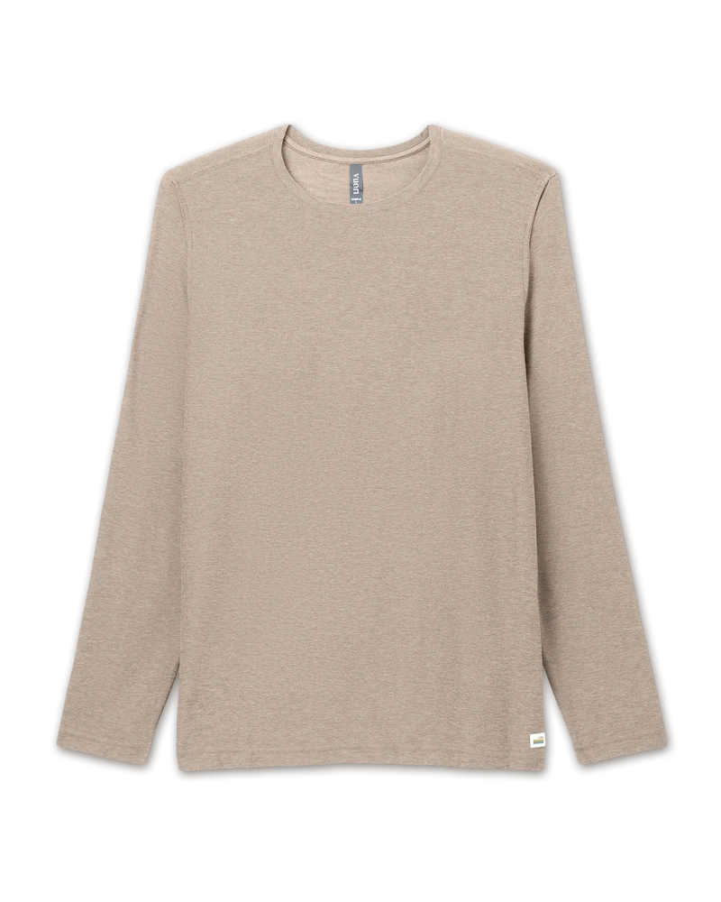 vuori Men's Long Sleeve Strato Tech Tee in Acorn Heather