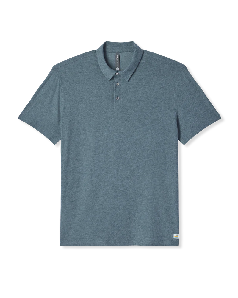 vuori Men's Strato Tech Polo in Blue Sea Heather