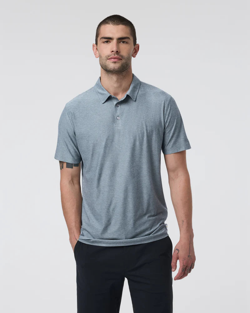 vuori Men's Strato Tech Polo in Mist Heather