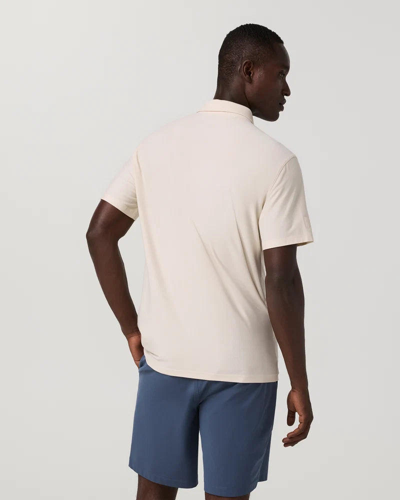 vuori Men's Strato Tech Polo in Milkweed Heather