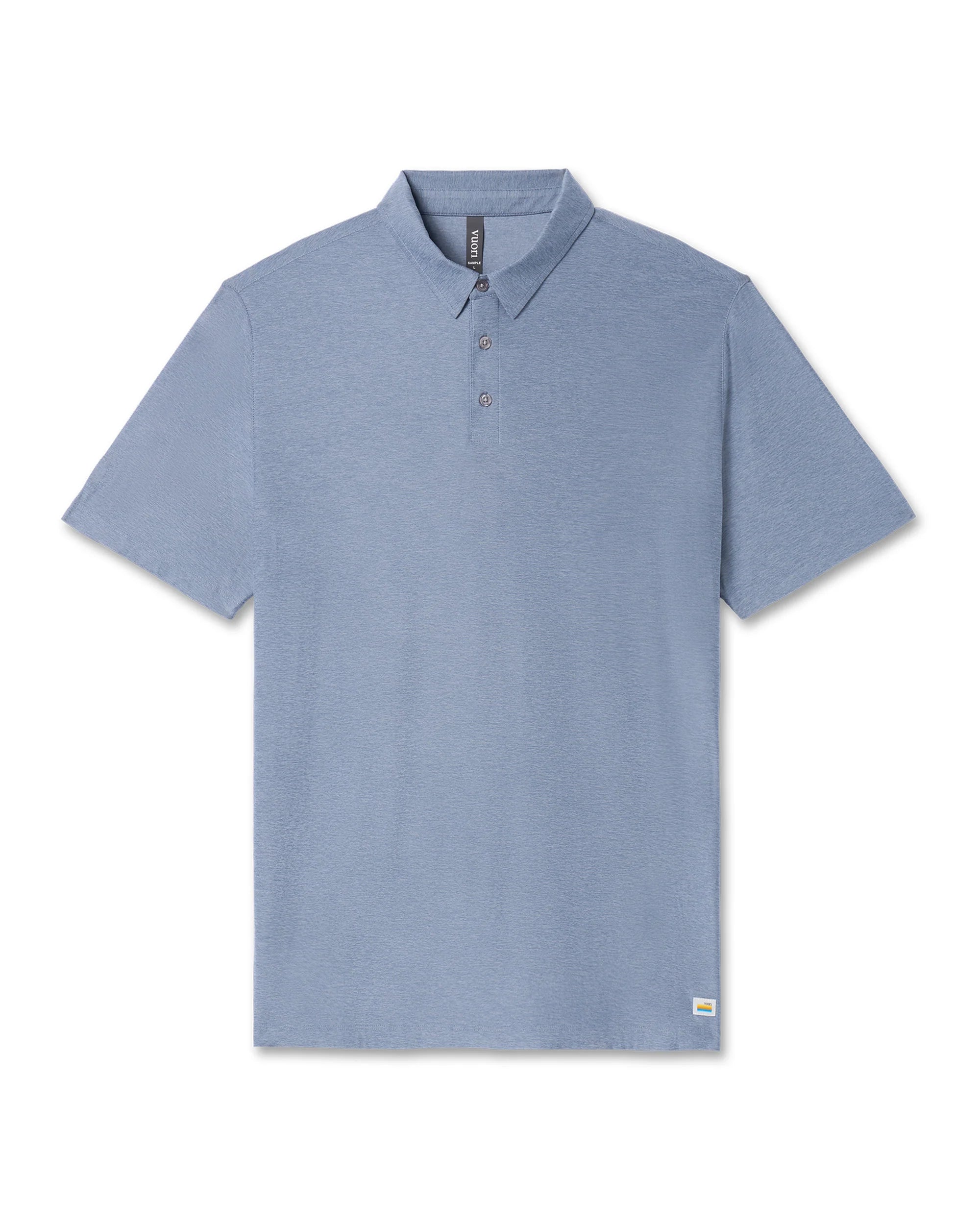 vuori Men's Strato Tech Polo in Chambray Heather