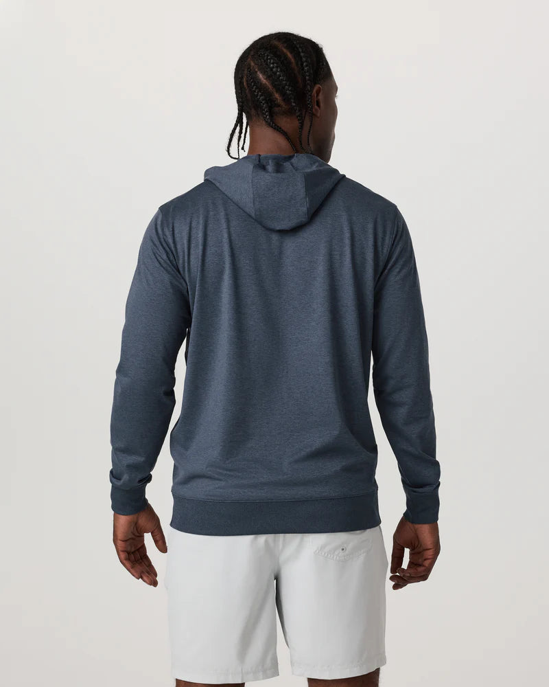 vuori Men's Sunday Hoodie 2.0 in Azure Heather
