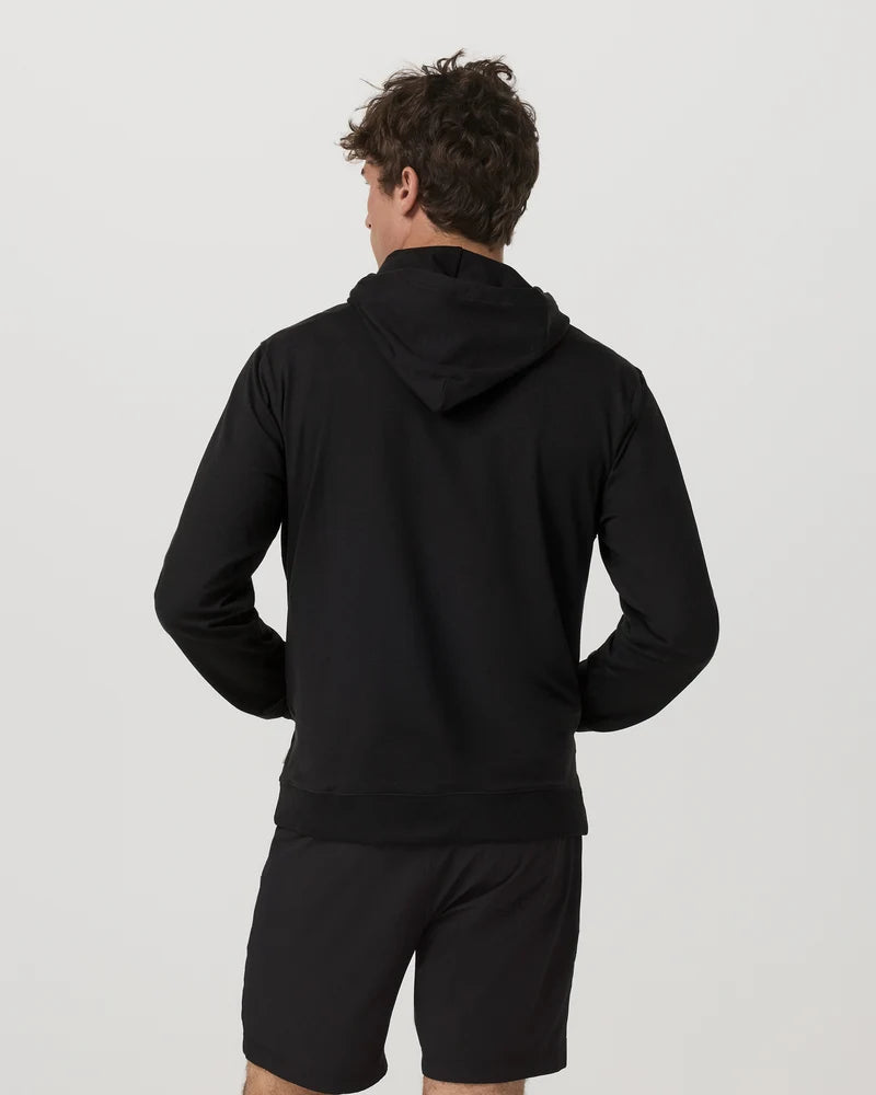 vuori Men's Coronado Full Zip Hoodie 2.0 in Black Heather