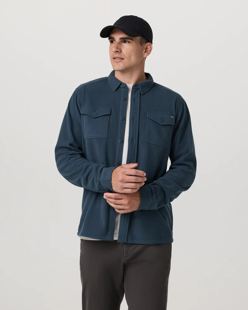 vuori Men's Aspen Shirt Jacket in Ocean Blue