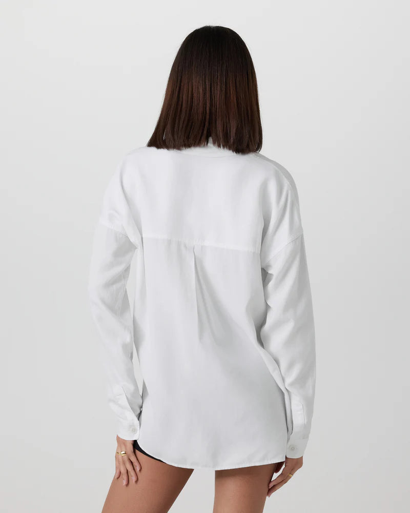 Vuori Women's Trestles Twill Button Up in White