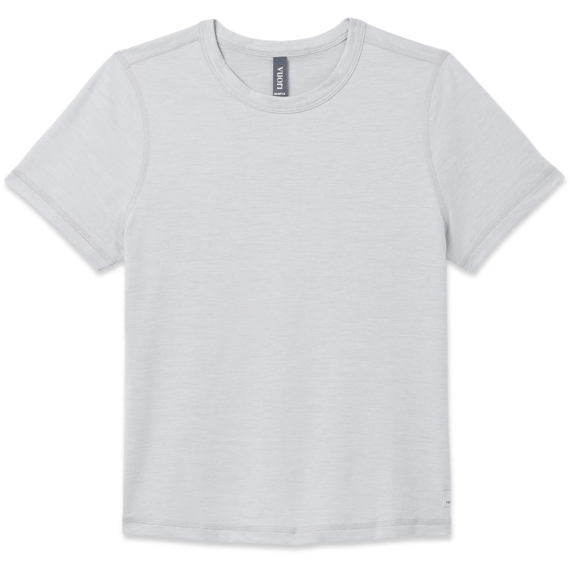 vuori Women's Short Sleeve Lux Tee in Light Heather Grey