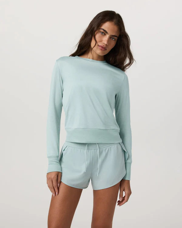 vuori Women's Daydream Crew in Spearmint Heather