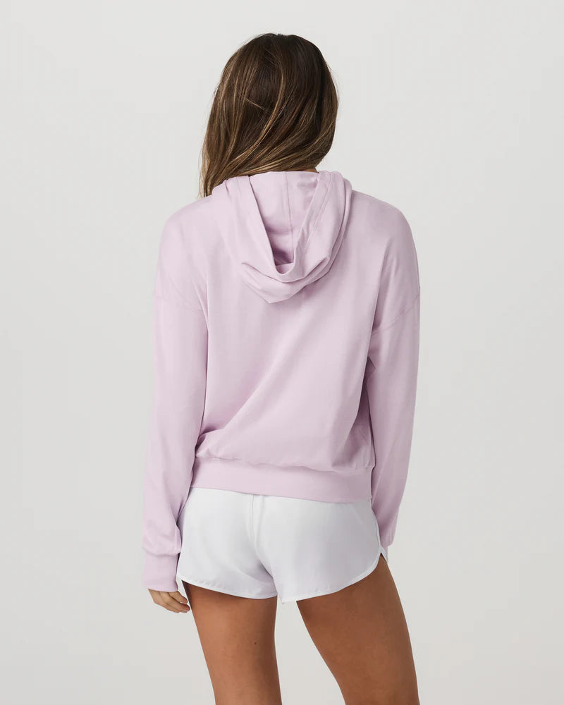vuori Women's Halo Modern Pullover Hoodie in Lilac Breeze Heather
