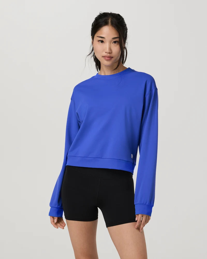 vuori Women's Halo Modern Crew in Electric Blue