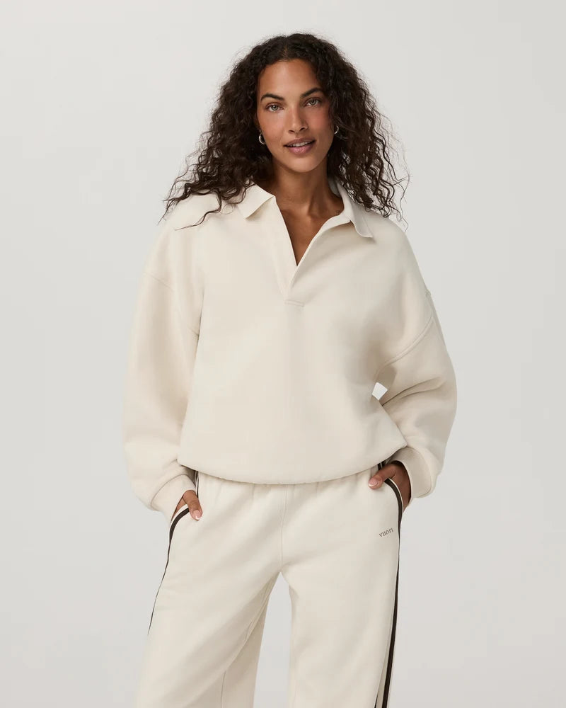 vuori Women's Restore Rugby Pullover in Bone
