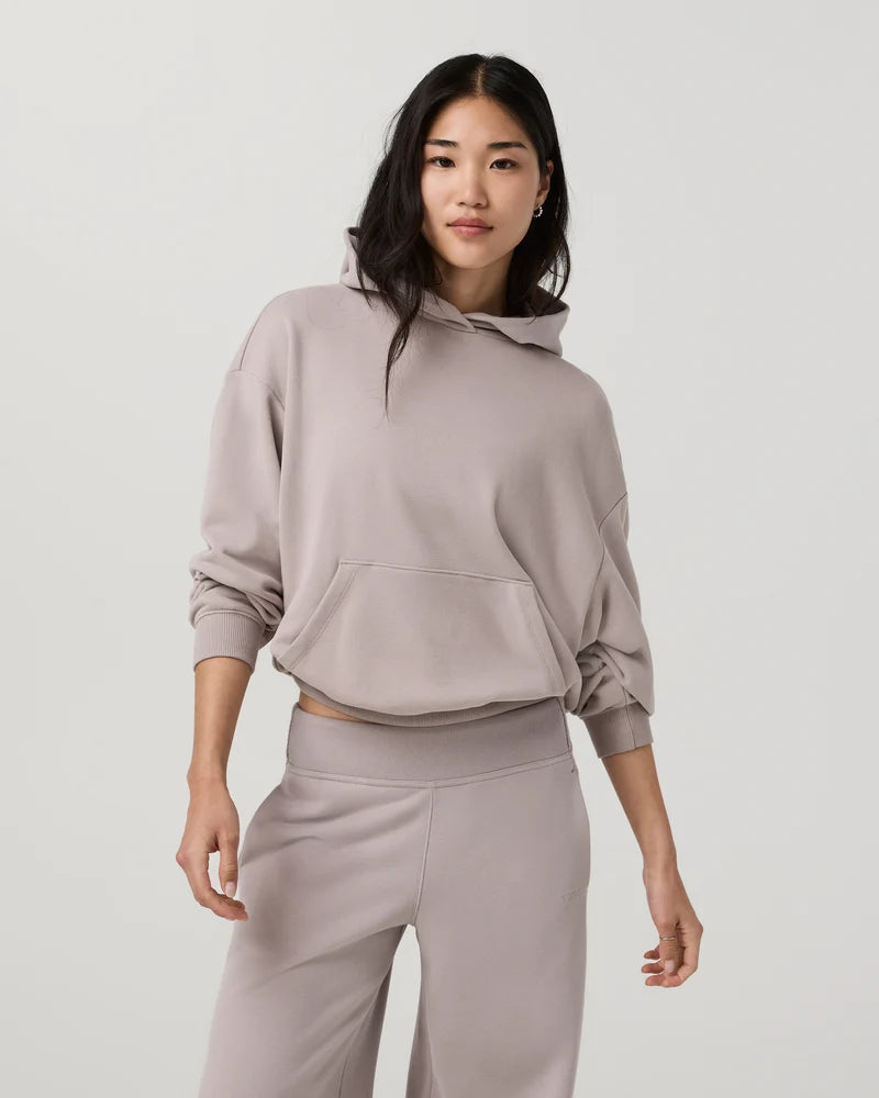 vuori Women's Sedona Classic Pullover Hoodie in Soft Pewter